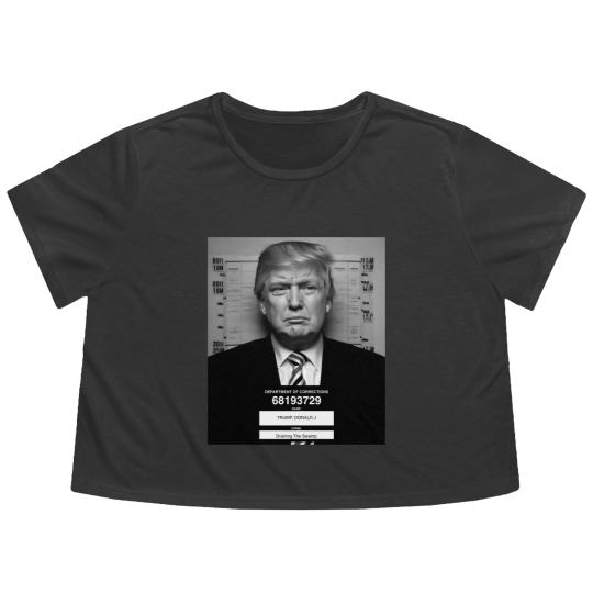 Discover Trump Mugshot Flowy Cropped Tees