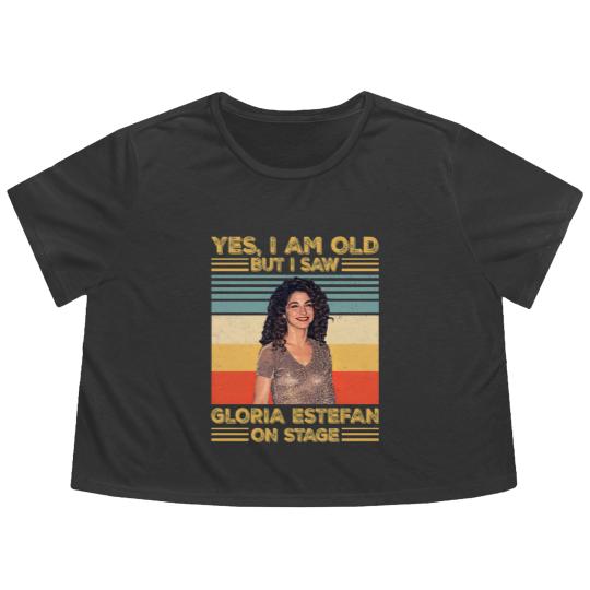 Discover Retro Yes I'm Old But I Saw Gloria Pop Estefan On Stage Essential Flowy Cropped Tees