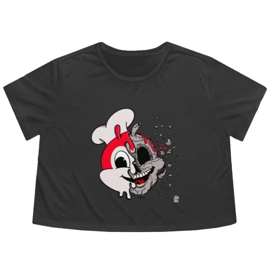 Discover JOLLIBEE ACID POPART REMIX FILIPINO GRAY Flowy Cropped Tees