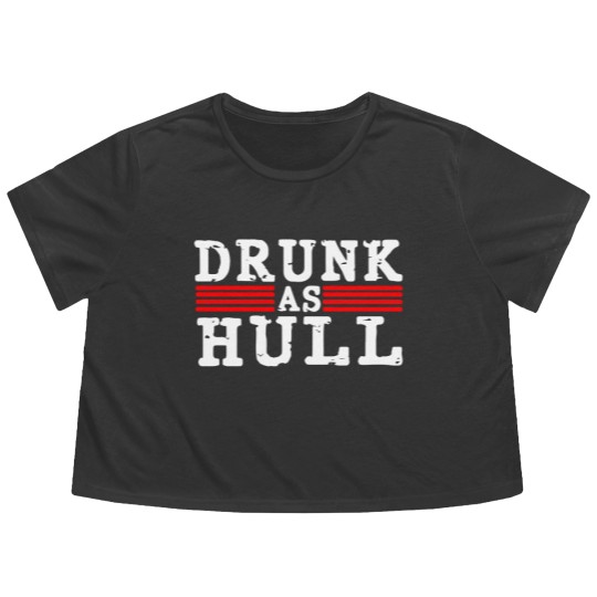 Discover Drunk As Hull Funny Hockey Flowy Cropped Tees
