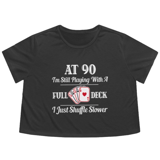 Discover Funny 90th Birthday Gift Flowy Cropped Tees 90 Year Old Cards Flowy Cropped Tees