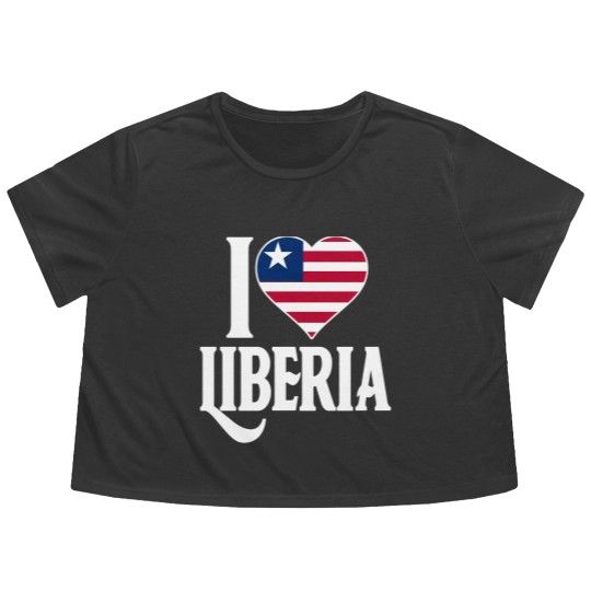 Discover I love Liberia flag Flowy Cropped Tees