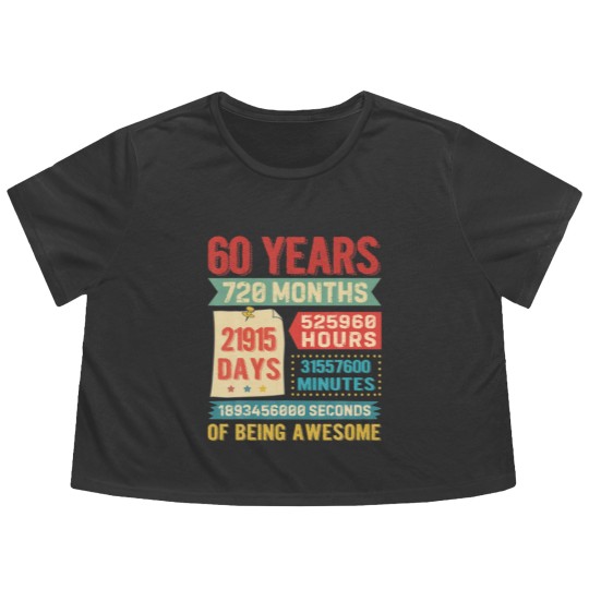 Discover Turning 60 Years Old 60Th Birthday Decorations Bda Flowy Cropped Tees