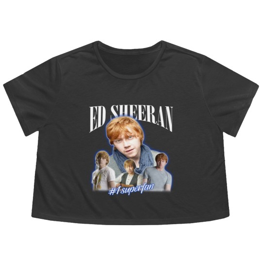 Discover Vintage E.d She.Eran #1 Supe.rfan Unisex Flowy Cropped Tees, E.d Sheer.an 2023 Tour Flowy Cropped Tees