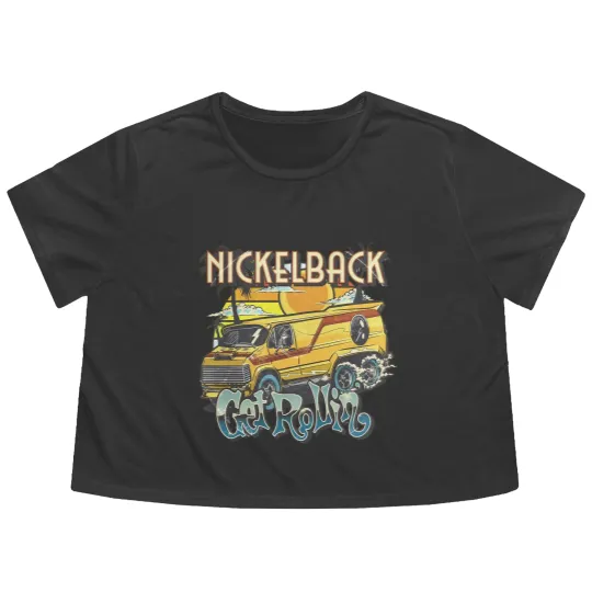 Discover Vintage Nickleback Band Flowy Cropped Tees, Nickelback Flowy Cropped Tees