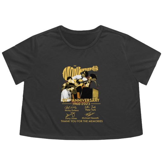 Discover The Monkees 56th Anniversary 1966-2022 Signatures Flowy Cropped Tees,