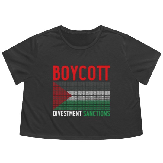 Discover Boycott Israel Divestment Sanctions - Palestine Flowy Cropped Tees