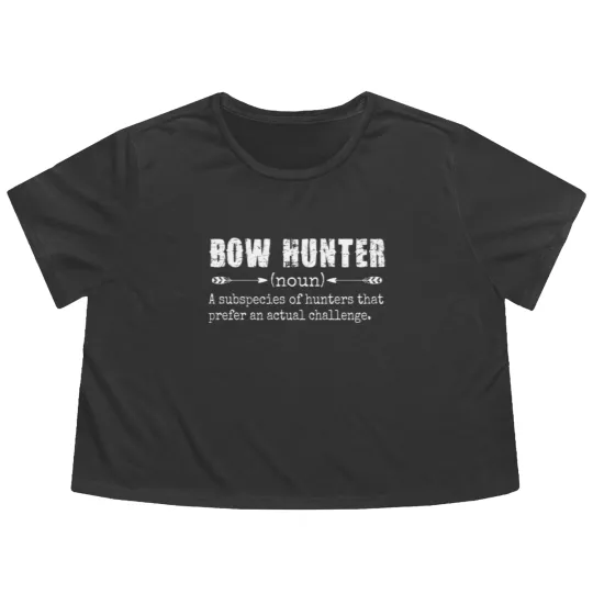 Discover Bow Hunter Definition funny hunting Flowy Cropped Tees