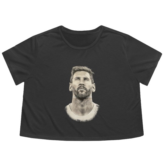 Discover Lionel Messi face Argentina Mens cotton Flowy Cropped Tees Qatar 2022