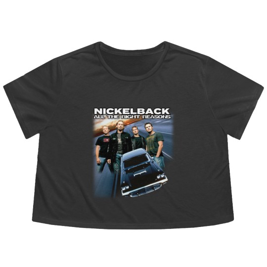 Discover Nickelback Music Flowy Cropped Tees, Vintage Get Rollin' Tour 2023 Tickets Album All the Right Reasons