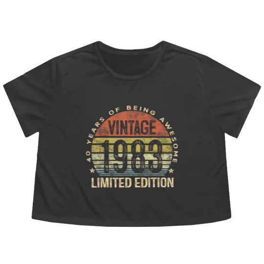 Discover Vintage 1983  40 Year Old Gifts 40th Birthday Flowy Cropped Tees