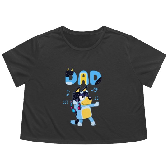 Discover Funny blues Dad Mum Father_s Day Flowy Cropped Tees