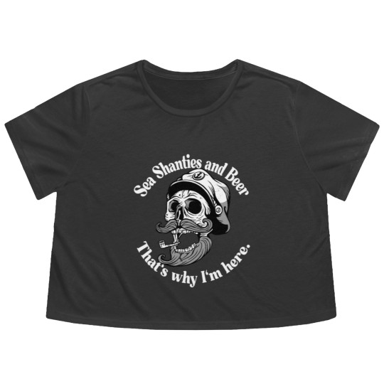 Discover Sea Shanties and Beer Sailors Pirate Flowy Cropped Tees Flowy Cropped Tees