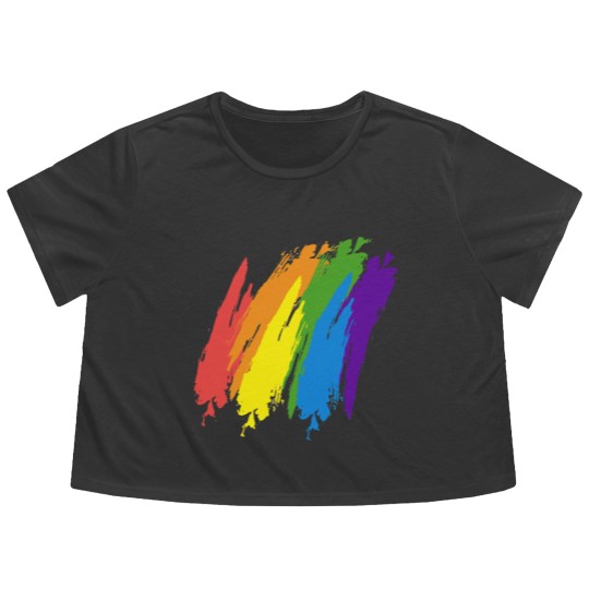 Discover Abstract colorful rainbow LGBTQ Flowy Cropped Tees