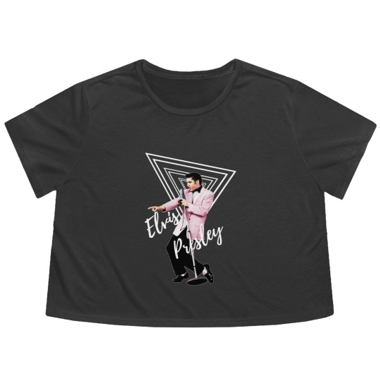 Discover Elvis Flowy Cropped Tees, Elvis Presley, King Of Rock N Roll Graphic Flowy Cropped Tees, Elvis Dance Flowy Cropped Tees
