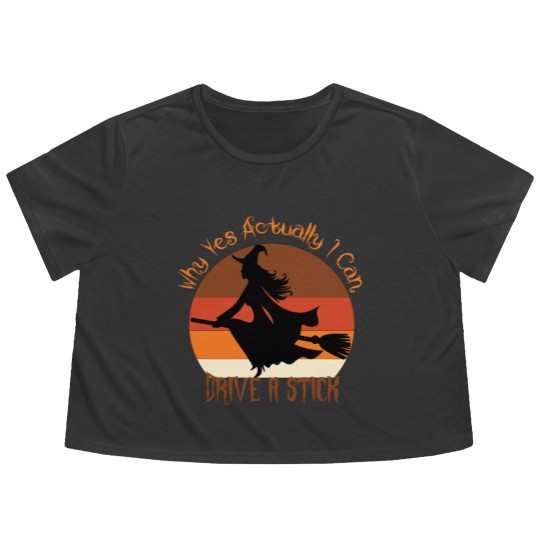 Discover Why Yes Actually I Can Drive A Stick retro vintage Flowy Cropped Tees