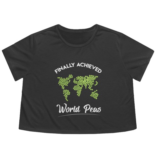 Discover Funny world peace on earth pun Flowy Cropped Tees Achieved world peas Flowy Cropped Tees