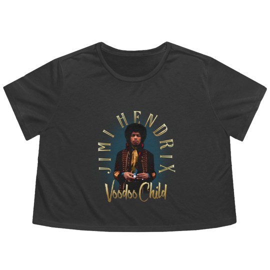 Discover Jimi Hendrix Gold Voodoo Child Flowy Cropped Tees
