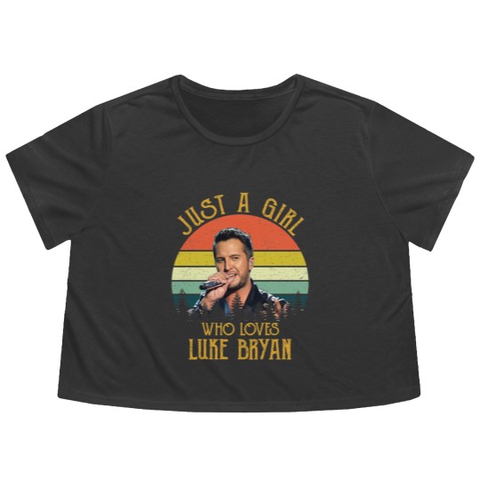 Discover Just A Girl Who Loves Luke Bryan Racerback Flowy Cropped Tees