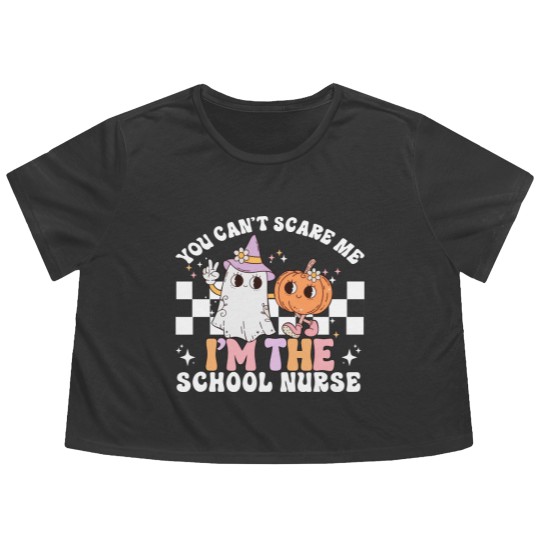 Discover Teacher Halloween Flowy Cropped Tees for School Nurse Flowy Cropped Tees, Halloween School Nurse Gift, Spooky School Nurse Flowy Cropped Tees, School Nurse Flowy Cropped Tees, Nurse Life