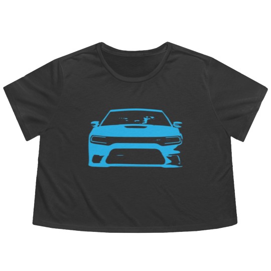 Discover B5 Blue SRT Charger Flowy Cropped Tees