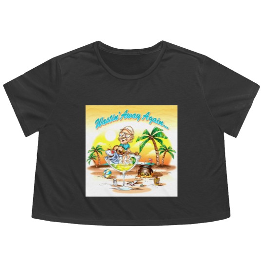 Discover Wastin' Away Again Jimmy Buffett Flowy Cropped Tees, Vintage Jimmy Buffett Memorial Flowy Cropped Tees
