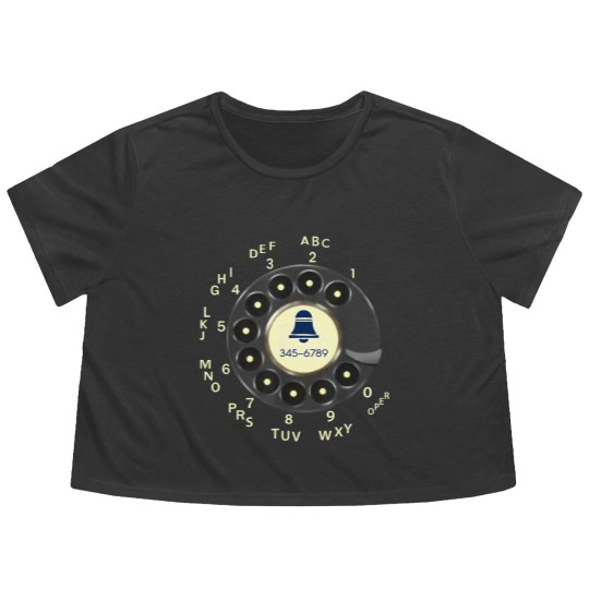 Discover Retro Rotary Dial Phone Old Phone Flowy Cropped Tees