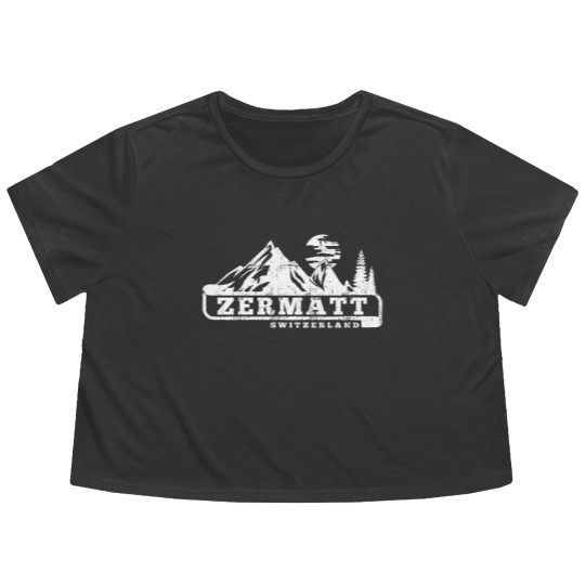 Discover Zermatt Switzerland Flowy Cropped Tees