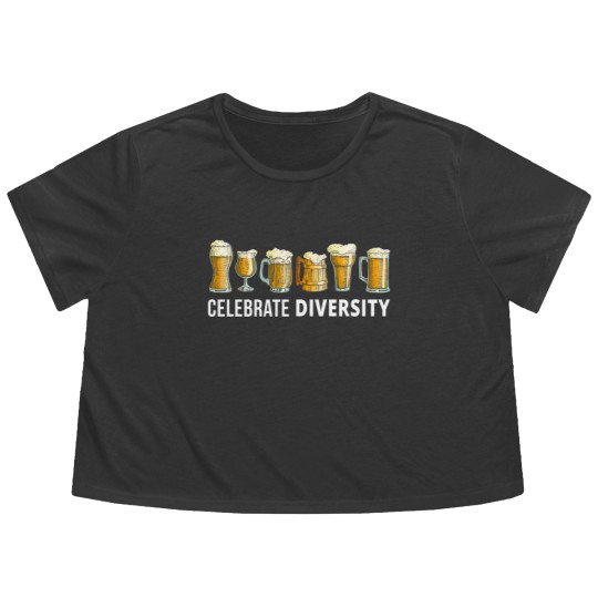 Discover Beer Drinker Celebrate Diversity Craft Beers Men's Flowy Cropped Tees