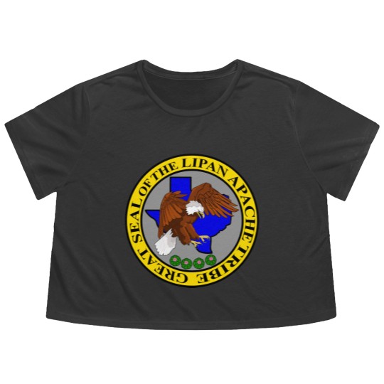 Discover Lipan Apache Tribe's Great Seal Womens Dark T Flowy Cropped Tees