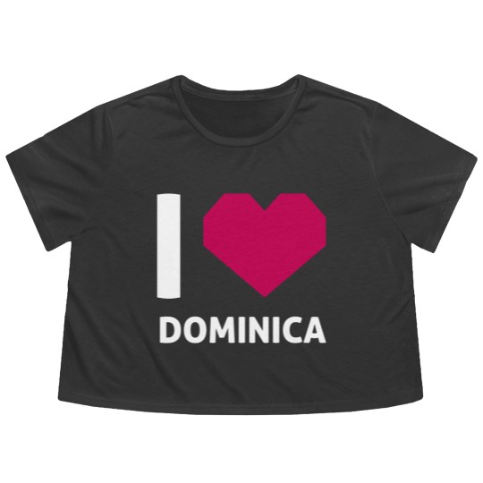 Discover I Love Dominica Flowy Cropped Tees