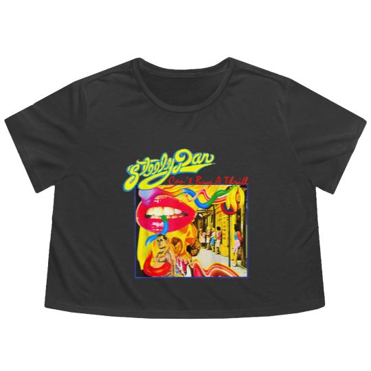 Discover Retro Steely Distressed Arts Dan Rock Music For Fan Flowy Cropped Tees