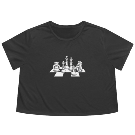 Discover Chess chess piece Flowy Cropped Tees