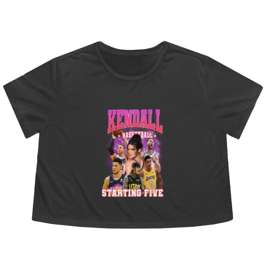 Discover 90s Vintage Kendall Starting Five Flowy Cropped Tees Loahaddian Kendall Jenner Team Flowy Cropped Tees
