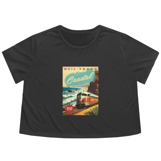 Discover Neil Young Coastal 2023 Tour Flowy Cropped Tees, Neil Young Flowy Cropped Tees, Neil Young Tour Poster Flowy Cropped Tees