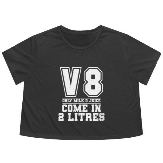 Discover V8 Engine Flowy Cropped Tees | Milk And Juice Come 2 Litres Gift - V8 Engine - Flowy Cropped Tees