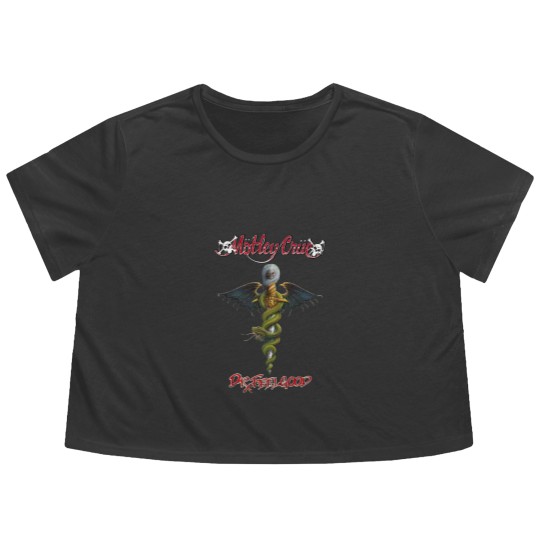 Discover Motley Crue Dr Feelgood Logo Flowy Cropped Tees