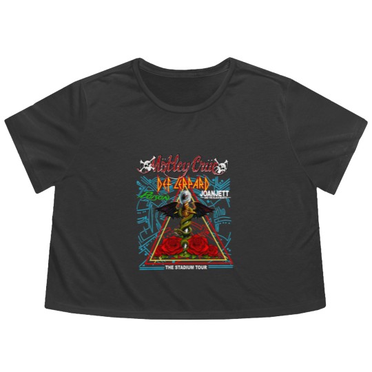 Discover The Stadium Tour 2022 Flowy Cropped Tees Def Lepard Motley Crue Poison Joan Jett Flowy Cropped Tees. 2022 Stadium Tour