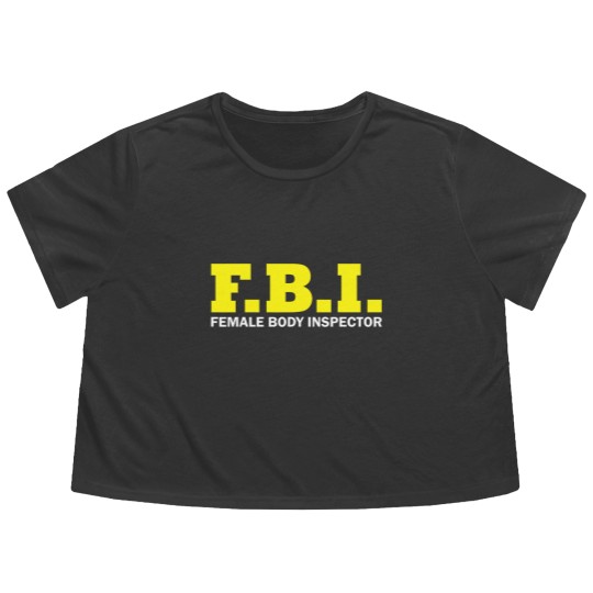 Discover Female Body Inspector Flowy Cropped Tees FBI boys costume carnival logo