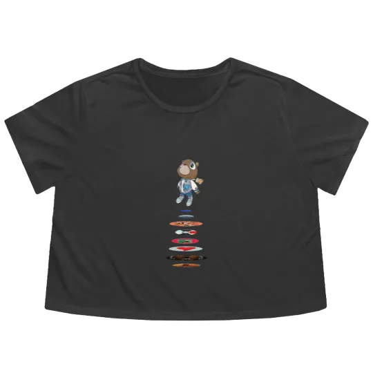 Discover Kan West Graduation Flowy Cropped Tees, The College Dropout