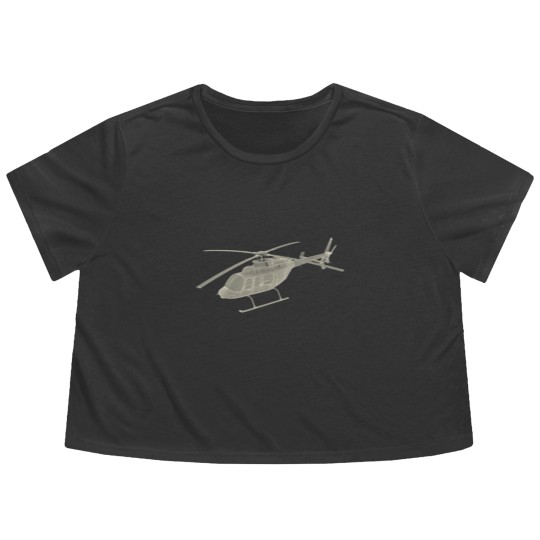Discover Bell 407 helicopter pilot or crew Flowy Cropped Tees