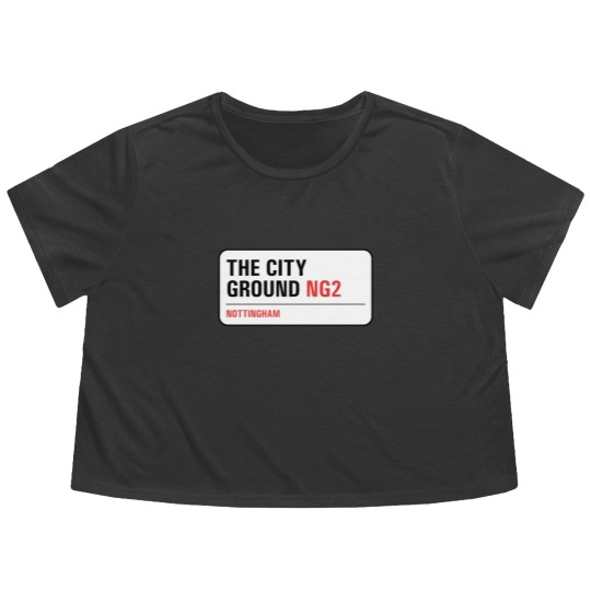 Discover Nottingham Forest - The City Ground Street Sign Flowy Cropped Tees