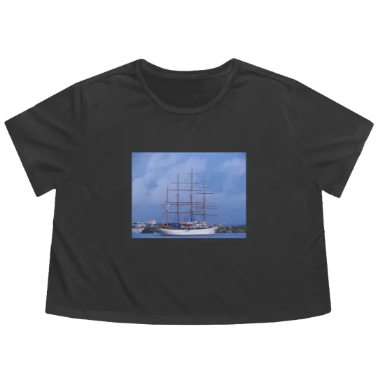 Discover Tall Ship Sea Cloud Flowy Cropped Tees
