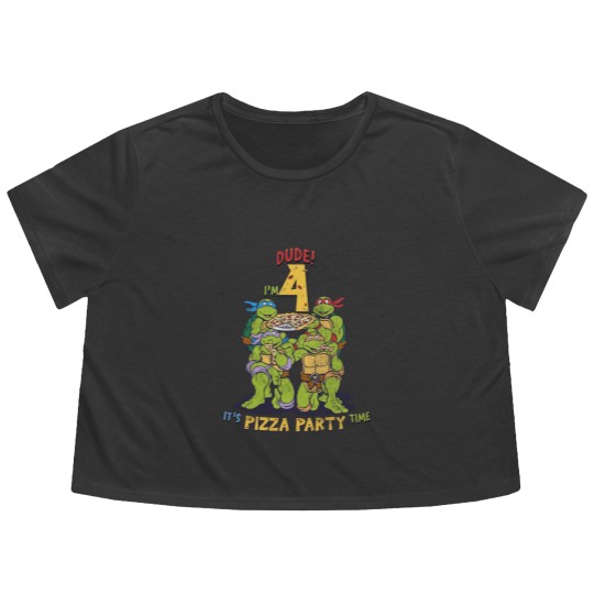 Discover Teenage Mutant Ninja Turtles I'm 4 Dude Pizza Birthday Party | Essential Flowy Cropped Tees