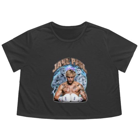 Discover Vintage Jake Paul Flowy Cropped Tees Boxing Player Flowy Cropped Tees, Gift for Boxing Player Fan Flowy Cropped Tees