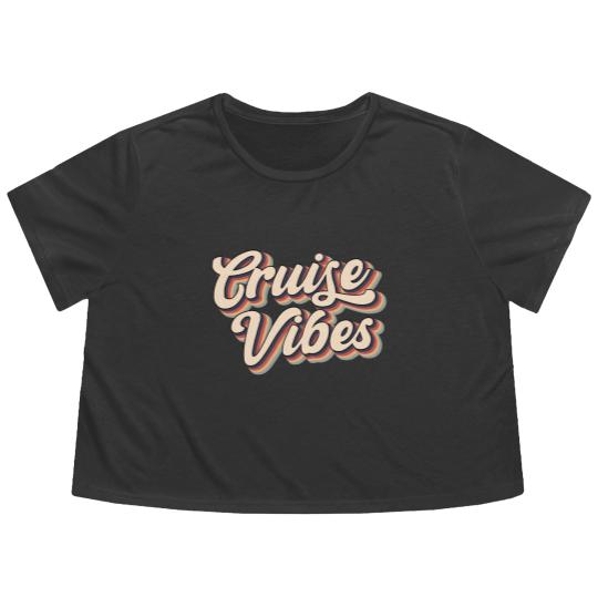 Discover Cruise Vibes Flowy Cropped Tees, Friends Summer Vacation Group Gift Flowy Cropped Tees, Cruise Flowy Cropped Tees