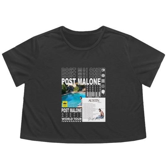 Discover Post Malone Rap Flowy Cropped Tees, Vintage Posty Flowy Cropped Tees