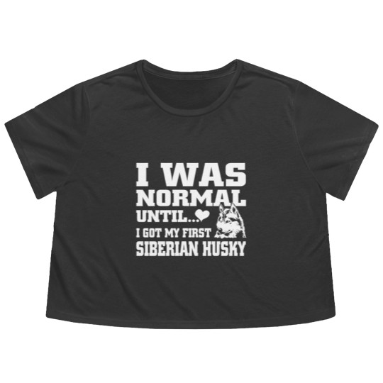 Discover Siberian Husky Flowy Cropped Tees
