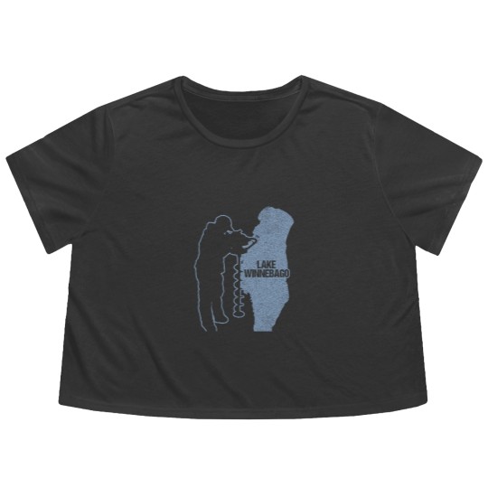 Discover Ice Fishing Lake Winnebago Wisconsin Fisherman Clo Flowy Cropped Tees