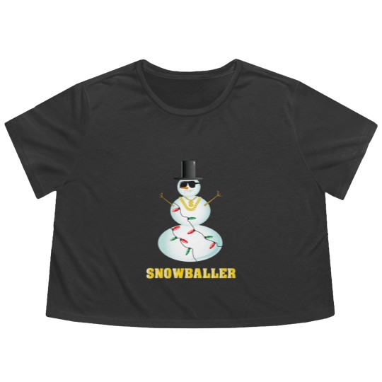 Discover Snowballer Snowman Baller Flowy Cropped Tees